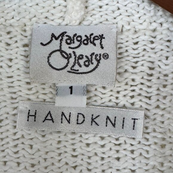 Margaret O"Leary Ivory Cotton Silk Blend Hood Zip Front Cardigan Sweater Size S - Picture 15 of 17